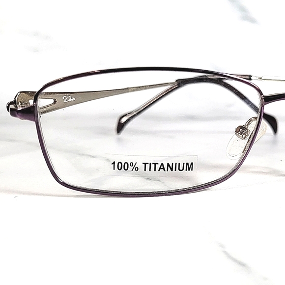 100% Titanium Eyeglass Frame, Woman, Rx'able, Purple Glasses, 56 16 140 NEW - Picture 2 of 4